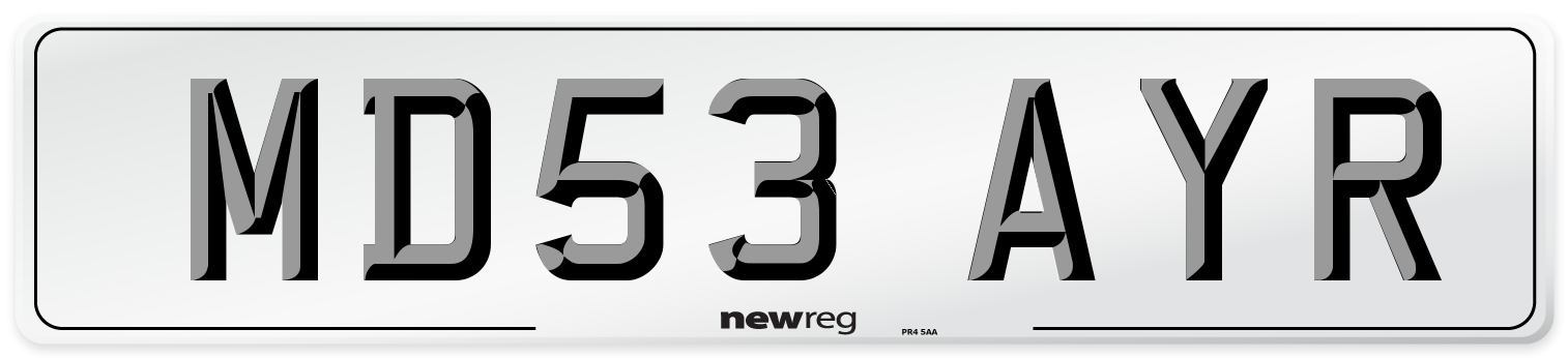 MD53 AYR Number Plate from New Reg